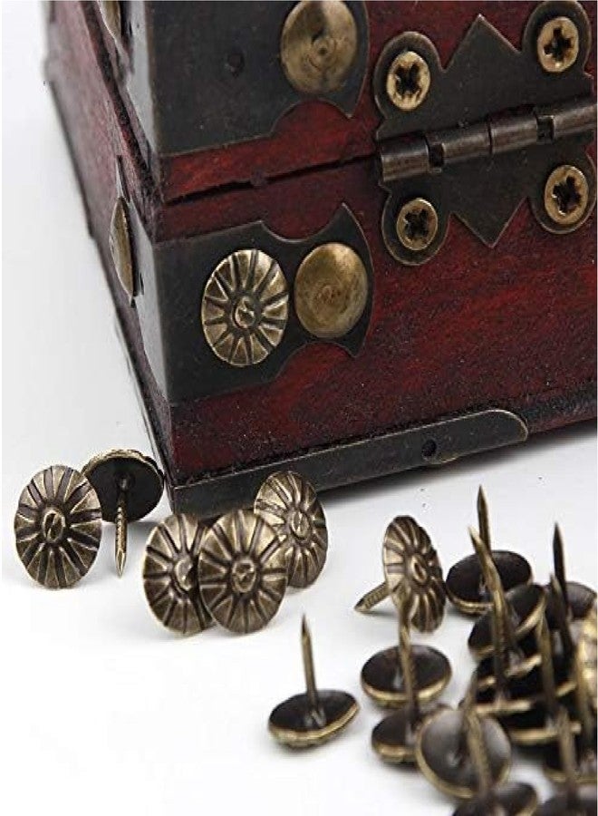 QZIBEVA Pack of 25 Upholstery Flower Tacks Nail Furniture Pins 11 mm Escutcheon Pins Bronze Finish Item-FJ25 Small - Image 3